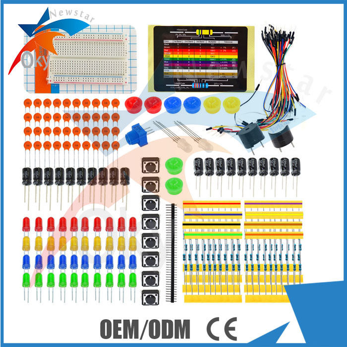 LED Resistor Buzzer Breadboard Dupont cable Electronic Starter Kit For Arduino , Universal Parts