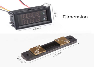 DC 0 - 100V / 50A Ampere Meter Digital Red Blue Dual Color For Current Voltage Measurement