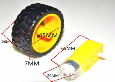 Yellow DC Gear Motor 3V - 6V For Intelligent Car TT Robot Bi - Directions Rotation
