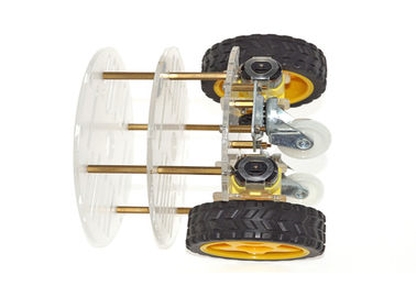 3 Layer Acrylic Arduino Car Chassis 66mm Tire Diameter 15 * 14 * 11.5cm Size