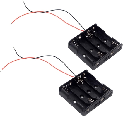 Black 4 1.5V AA Battery Holder Box For Arduino