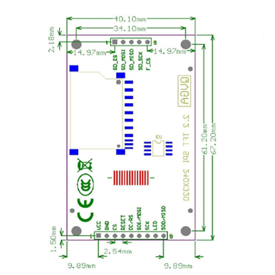 2.2" SPI Serial 240X320 TFT Display Module Compatible with 5110 4IO For Arduino