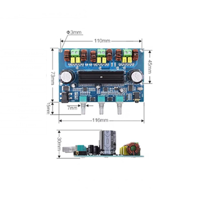 TPA3116 2.1 Channel Audio Power Amplifier Board DC12V With 90% Efficiency