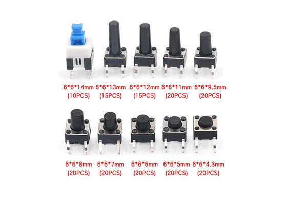 10 Types Of 180 In-Line Mini Push Button Switches Electronic Button Kits