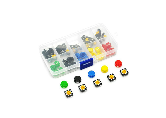 12x12x7.3mm Push Button Switch Cap 12V Round Assortment Kit DIY Project