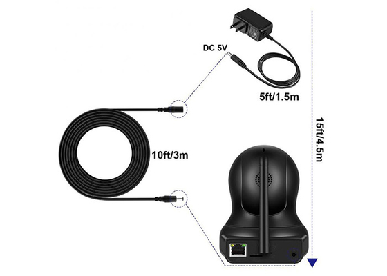 2.1m Jack Connector Equipped DC Power Cable PVC Female To Male Extension