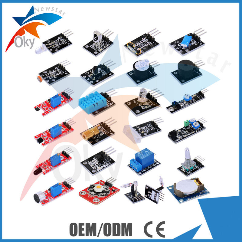 24pcs Sensors Starter Kit For Arduino , Switch Temperature Color Module Kit