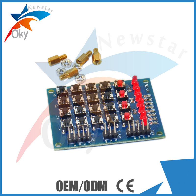 26 Pin Keypad Module for Arduino 4 Matrix Keypad 8 LED Indicator