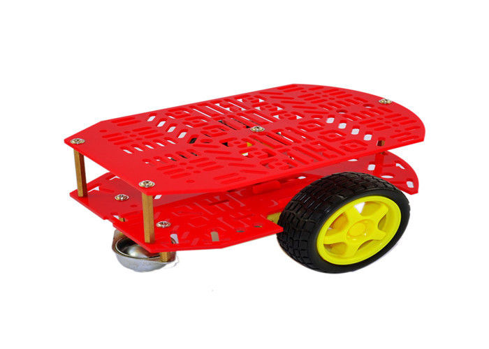 Two Wheel Drive Arduino Car Robot Multi - Hole With Red / Yellow Color