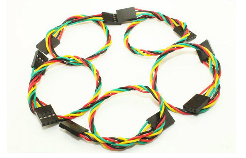 4Pin Dupont Jumper Wires 2.54 Spacing Pin Headers , 20cm Length