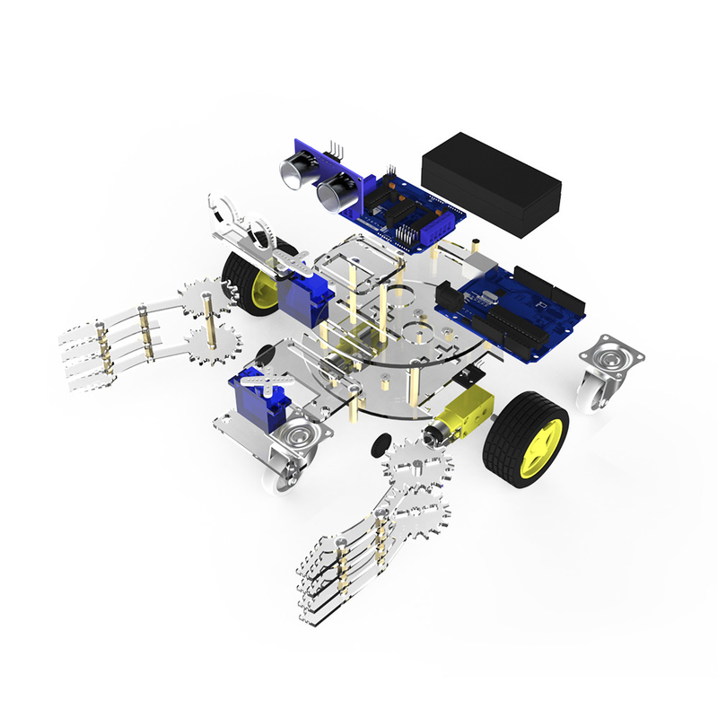 2wd Rc Car Arduino Starter Kit With Hc Sr04 Mechanical Diy Integrated Circuits - Diy Car Starter Kit